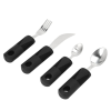 Weighted Utensils, Parkinsons Utensils Rubber Handle 4 Pieces Nonslip Grip For Parkinson