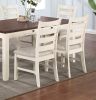 Gorgeous Classic Dining Room Furniture 7pc Dining Set Dining Table w Drawers 6x Side Chairs White Rubberwood Walnut Acacia Veneer Ladder Back Chair