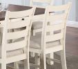 Gorgeous Classic Dining Room Furniture 7pc Dining Set Dining Table w Drawers 6x Side Chairs White Rubberwood Walnut Acacia Veneer Ladder Back Chair