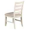 Gorgeous Classic Dining Room Furniture 7pc Dining Set Dining Table w Drawers 6x Side Chairs White Rubberwood Walnut Acacia Veneer Ladder Back Chair