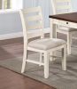 Gorgeous Classic Dining Room Furniture 7pc Dining Set Dining Table w Drawers 6x Side Chairs White Rubberwood Walnut Acacia Veneer Ladder Back Chair