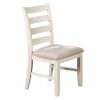 Gorgeous Classic Dining Room Furniture 7pc Dining Set Dining Table w Drawers 6x Side Chairs White Rubberwood Walnut Acacia Veneer Ladder Back Chair